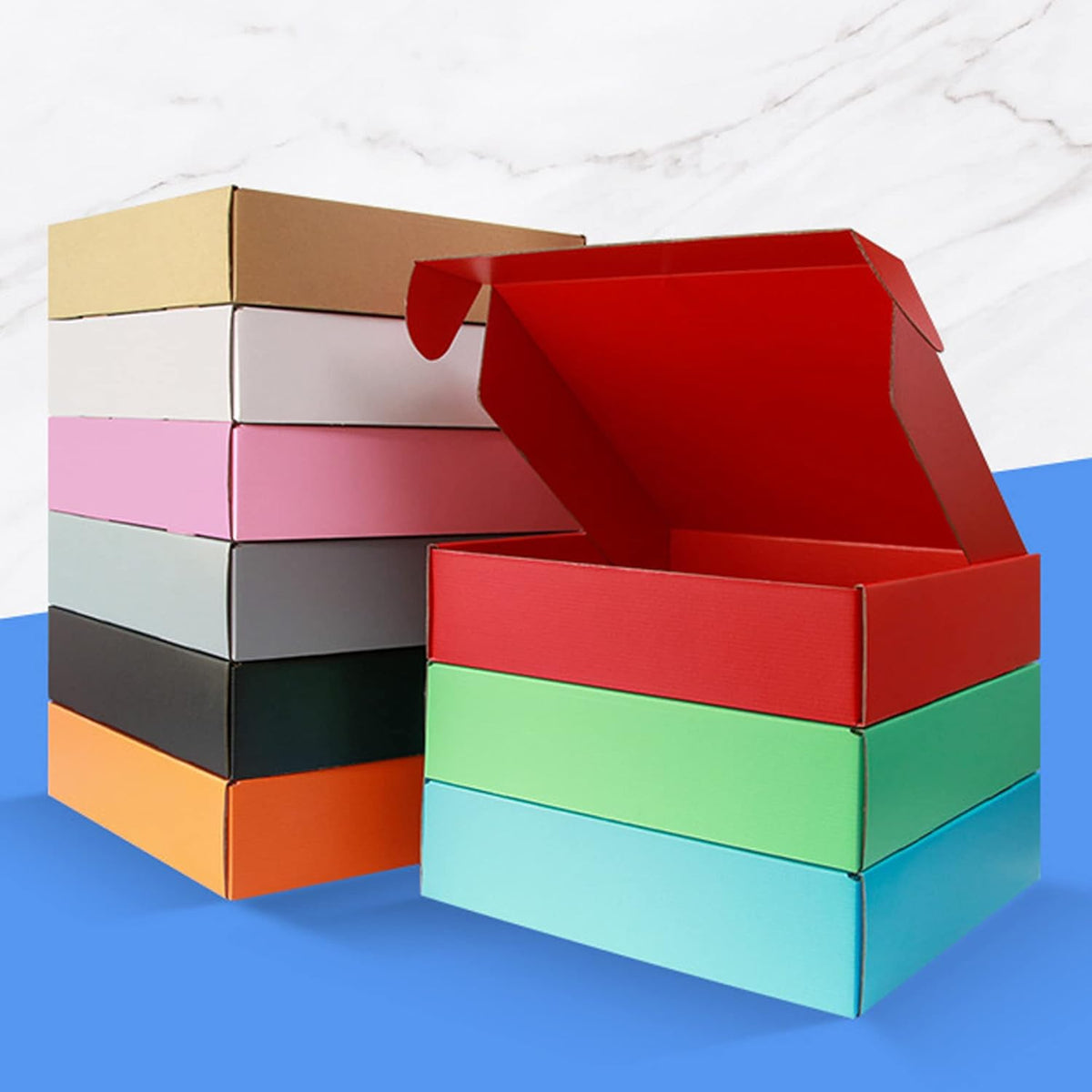 Small Dark Blue Shipping Packaging Box 20Pcs,L8xW5.5xH1.5 Inch Mailer Boxes