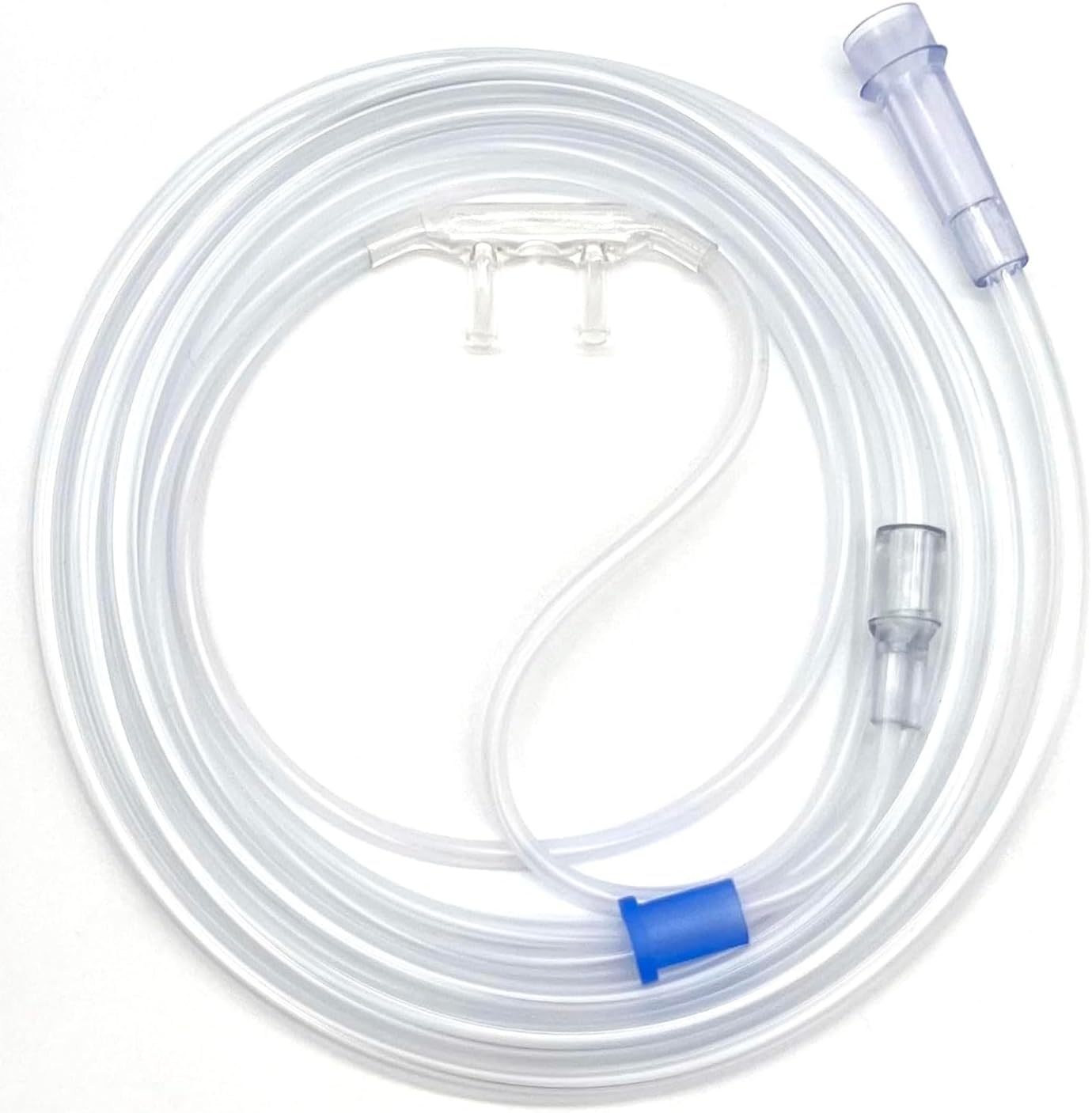 7Ft Soft Adult Oxygen Nasal Cannula 5-Pack - Curved Prongs, Crush-Resistant Tubing - Nasal Tubes, Oxygen Concentrator