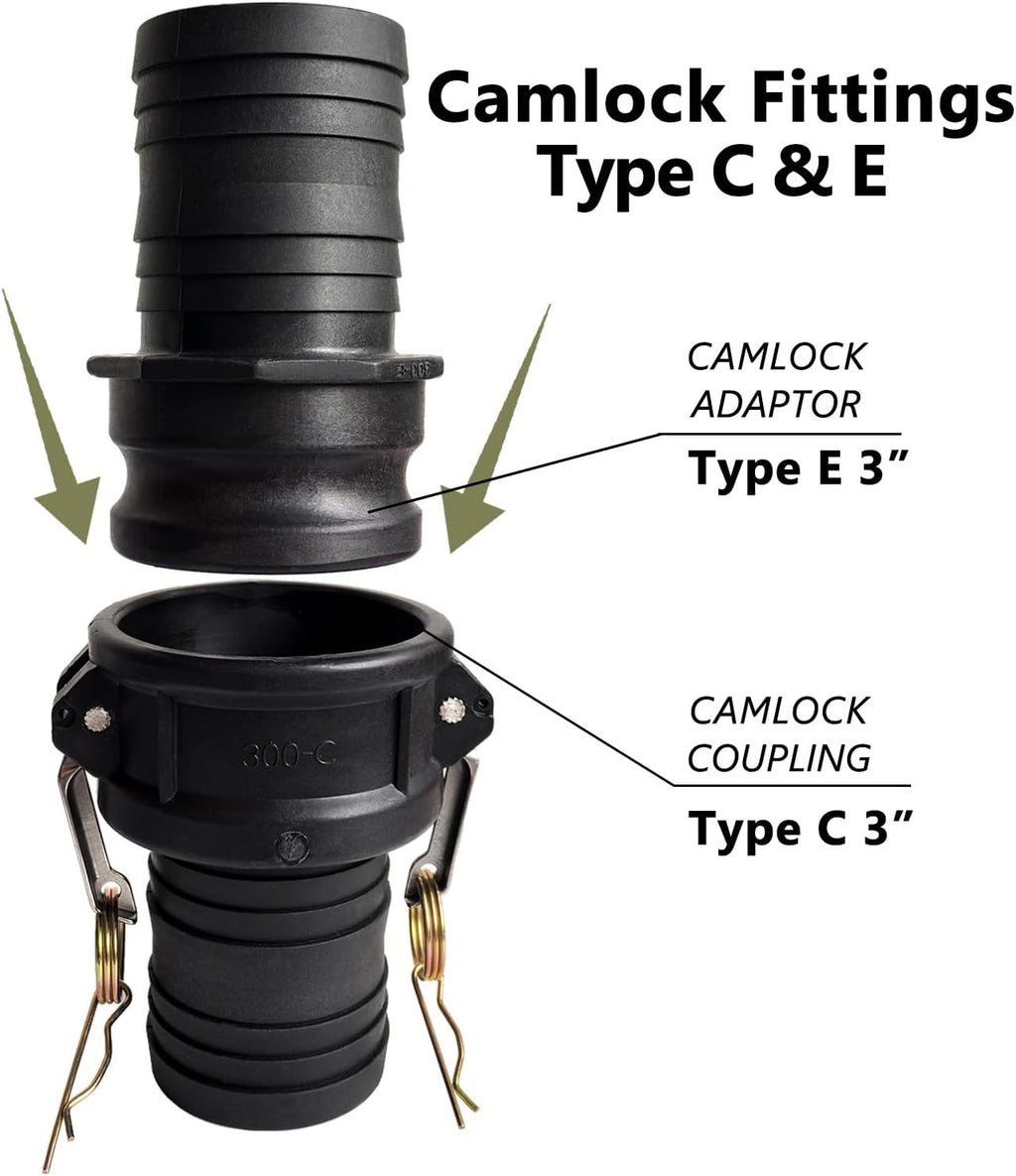 3 inch Camlock Fittings Type C & E Polypropylene Cam Groove Hose Fitting