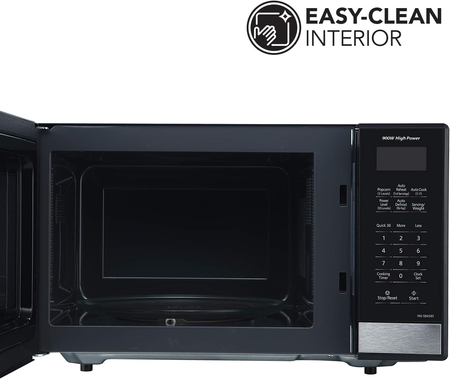 NN-SB458S Compact Microwave Oven, 0.9 cu.ft., Stainless Steel/Silver