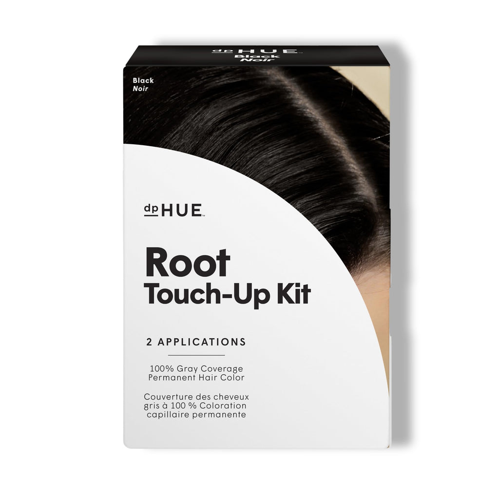 Root Touch-Up Kit, Black - Permanent Hair Color for Gray Coverage - Includes Two Applications - Paraben, SLS & SLES