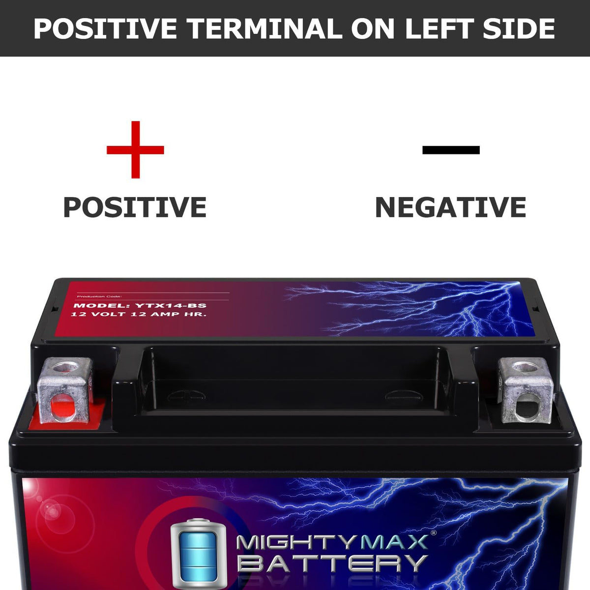 Mighty Max Battery YTX14-BS Battery for Kawasaki 750CC KVF750 Brute Force 05-09
