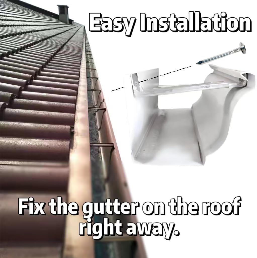 5 Inch Gutter Hangers Hidden for K-Style, Heavy Duty Brackets Clips, 12 Pcs