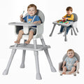 6-in-1 Convertible Baby Highchair, Booster Seat, Toddler Chair & Building Block Table, with Removable Tray, Easy