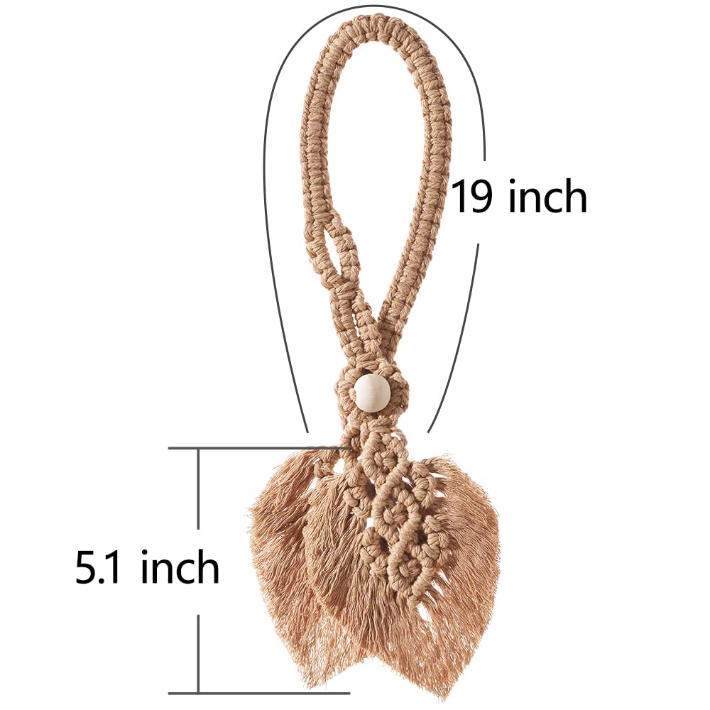 2 Pack Boho Curtain Tiebacks, Apricot