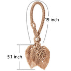 2 Pack Boho Curtain Tiebacks, Apricot