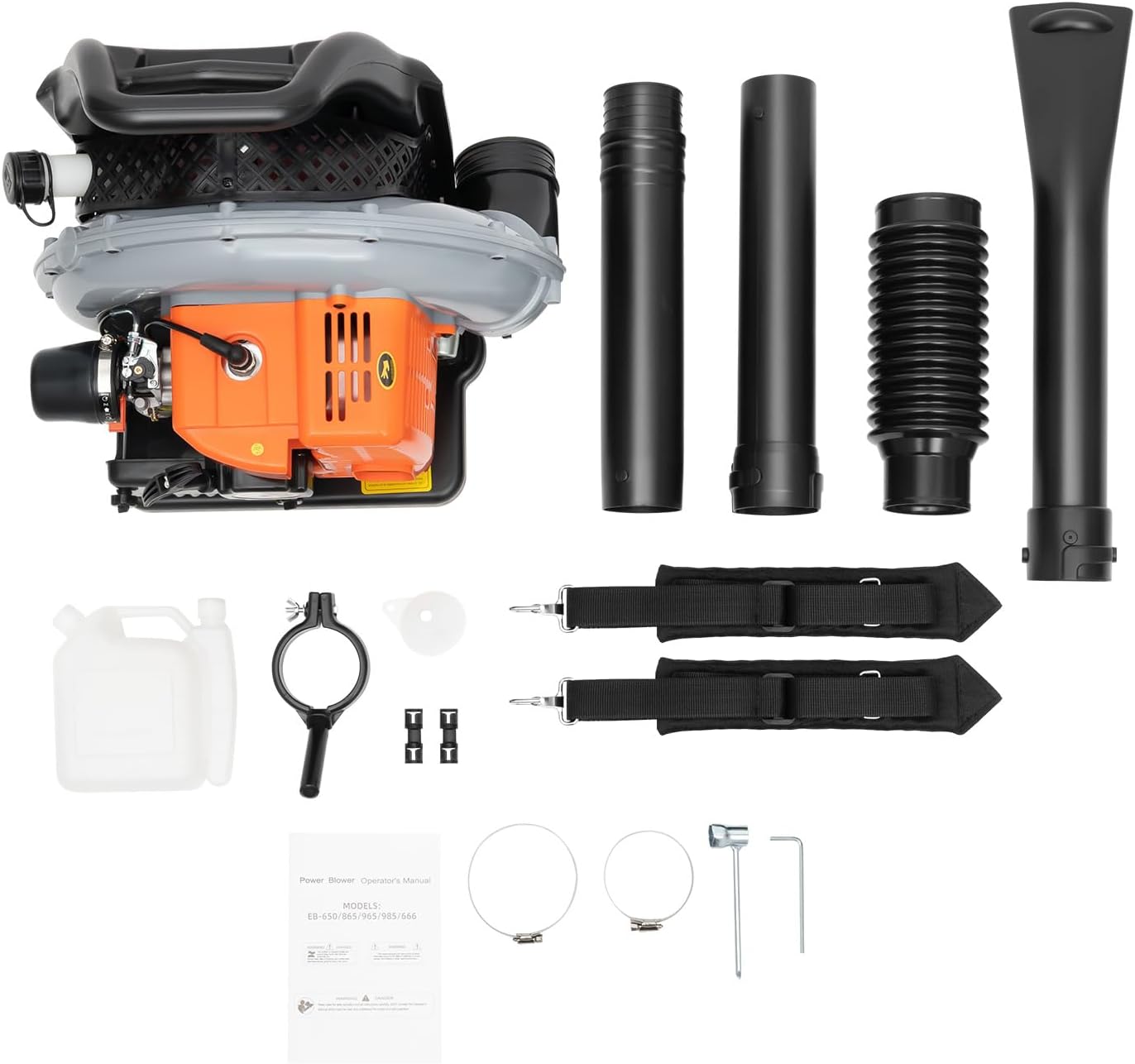 Backpack Gas Powered Leaf Blower, Commercial 2.7kW 850CFM 63CC 4.3HP 2-Stroke Powerful Lightweight Gasoline Grass