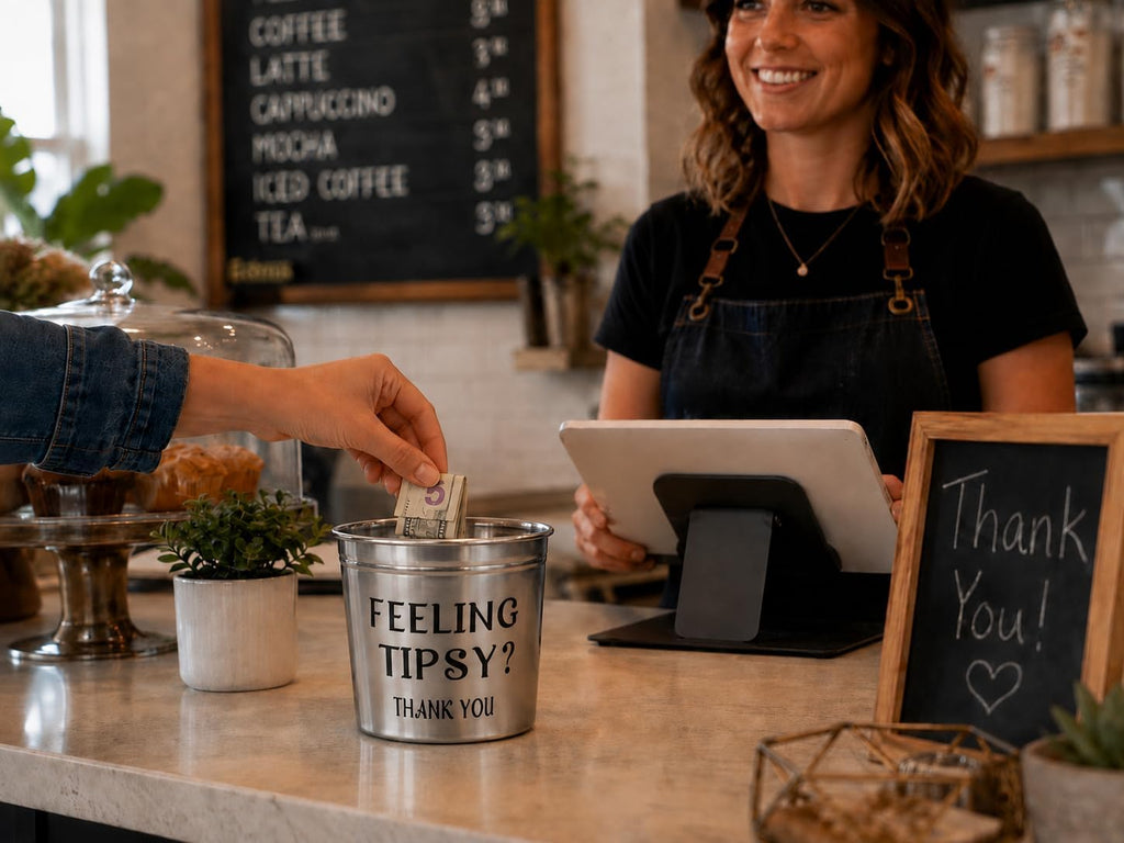 Tip Jar for Bartenders, Restaurants & Musicians, Feeling Tipsy Tip Bucket