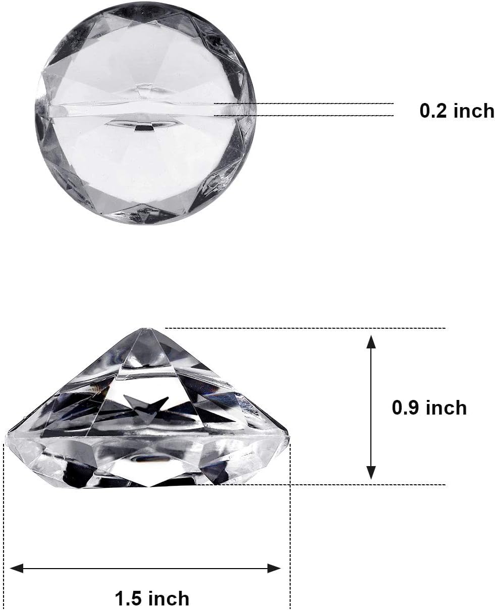 24 Pack Diamond Place Card Holders, Clear | Acrylic Table Number Holder, Crystal Diamond Card Stands Bulk, Party