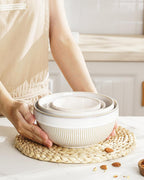 Large Serving Bowls Set of 4, 12/26/42/64 oz Ceramic Stoneware Nesting Bowls Set, Microwave and Dishwasher Safe
