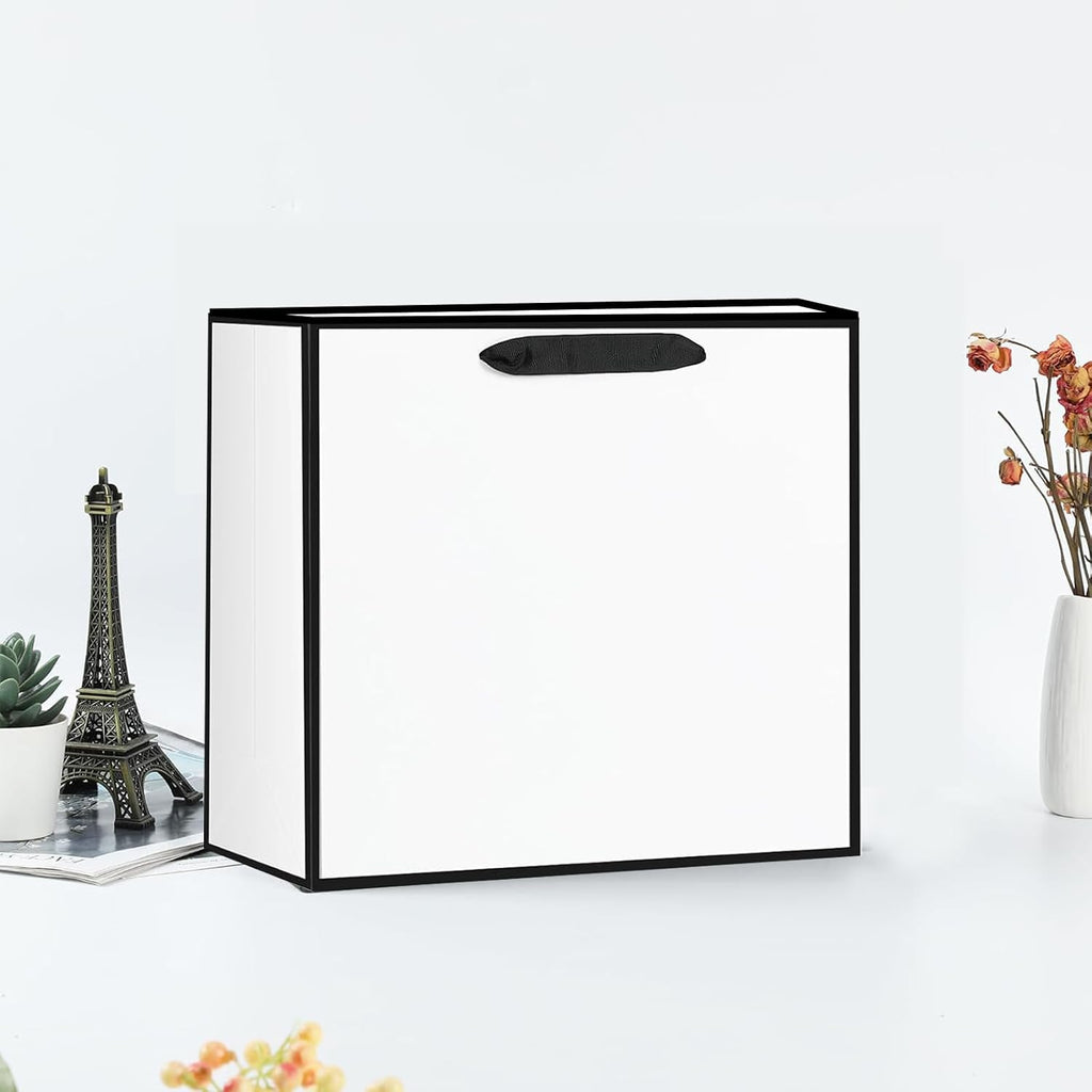 12Pcs White Gift Bags with Tissue Assorted Paper Bag S/M/L