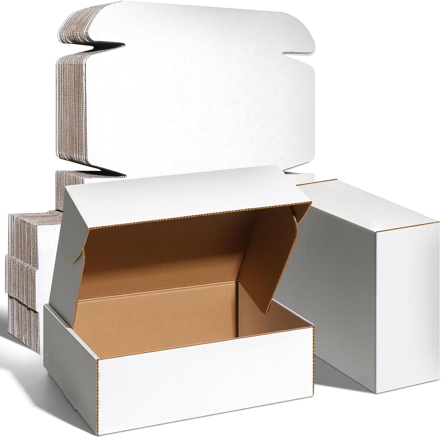 9x6x2 inches Shipping Boxes Set of 50, White Corrugated Cardboard Boxes Literature Mailer Boxes Gift Boxes Small