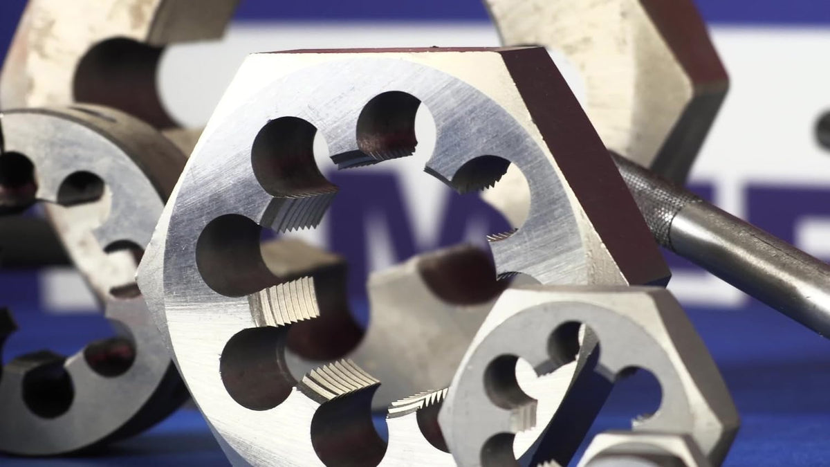 Drill America m9 X 1.25 Carbon Steel Hex Rethreading Die, DWT Series