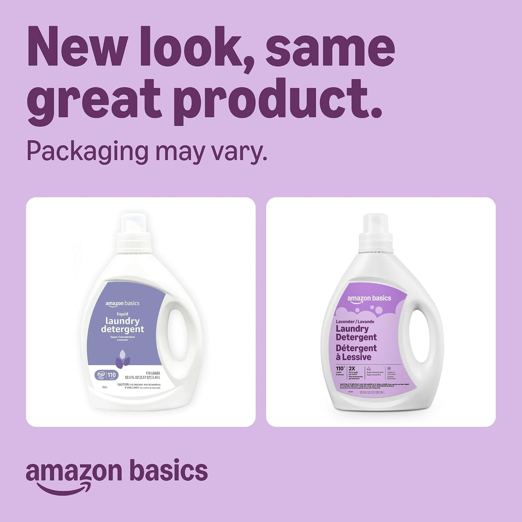 Concentrated Liquid Laundry Detergent, Lavender, 110 loads, 82.5 Fl Oz, Packaging May Vary