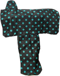 Western Saddle Cover Black and Turquoise Polka Dots