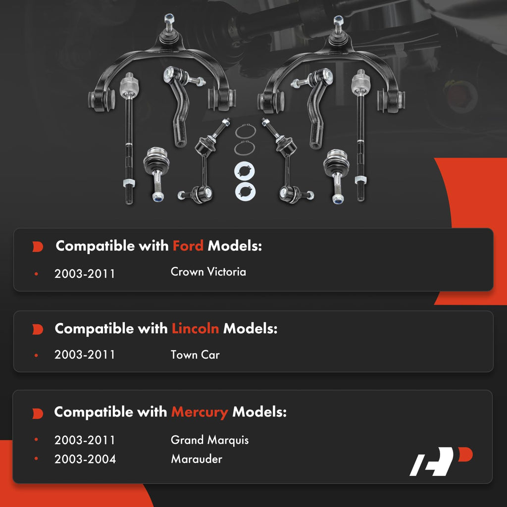 A-Premium 10Pcs Front Suspension Kit, Upper Control Arm, Lower Ball Joint