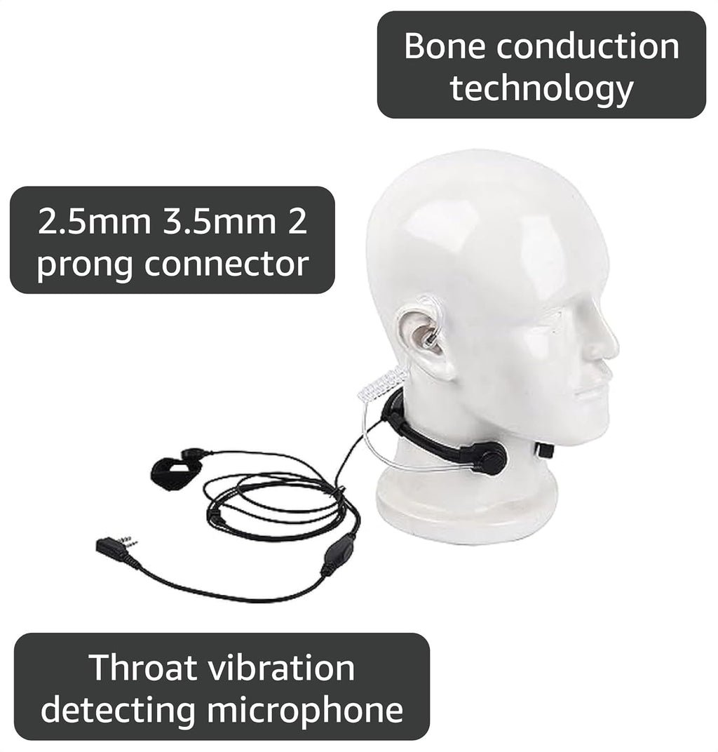 Throat Mic with PTT for Baofeng UV-5R UV-82 UV-82HP BF-888S BF-F8HP AR-152 Arcshell Retevis RT21 RT22 RT27 RT68 RT7