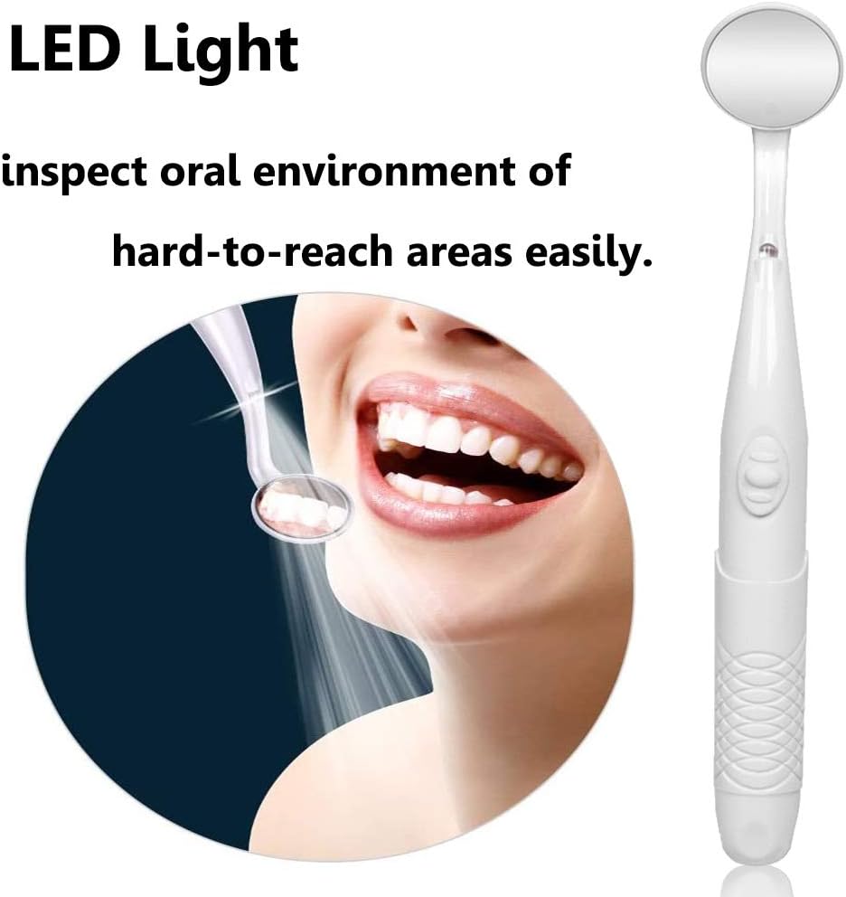 Dental Mirror with Light,Teeth Inspection LED Anti-Fog Mouth Mirror,Dentist Oral Care Tool