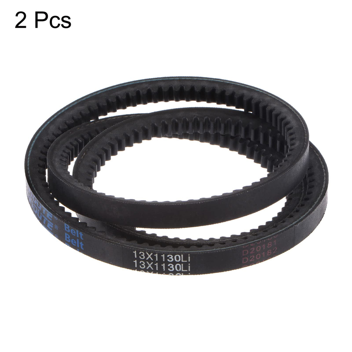 HARFINGTON 2pcs 13x1130 Cogged V-Belts AX Section Drive Raw Edge Belt 1130mm Inner Girth 13mm Width 8mm Thickness EPDM for Power Transmission