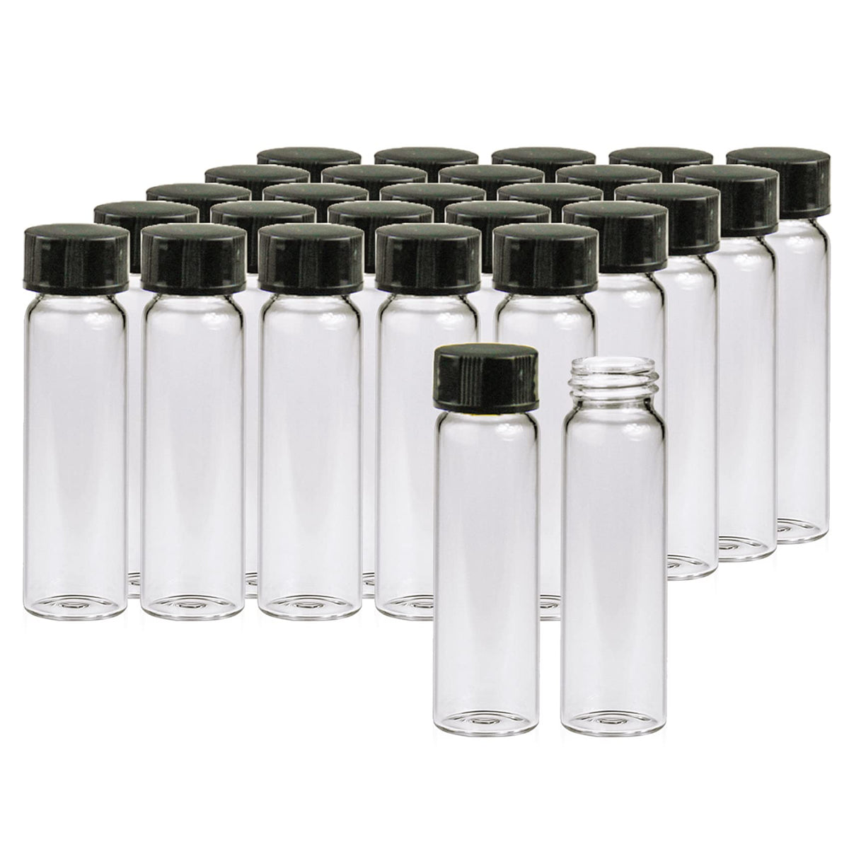 8ML Small Clear Glass Vials with Screw Caps, 20 PCS