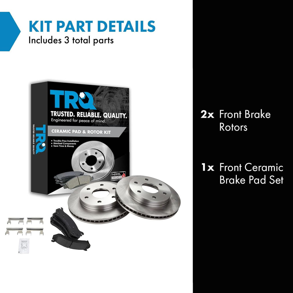 Front Ceramic Brake Pad & Rotor Kit | For 99-06 Chevrolet Silverado 1500 GMC Sierra 1500 With Floating Calipers 03-08
