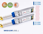 Elfcam - 2 Pack 10Gb SFP+ Transceiver Module, 10GBase-LR SFP+ Module 1310nm, LC/UPC Duplex Singlemode Connector (OS2), DDM10KM