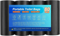 80 Portable Camping Toilet Bags, Biodegradable 8 Gallon Trash Garbage Bags | Portable Toilet Bag for 5-8 Gallon