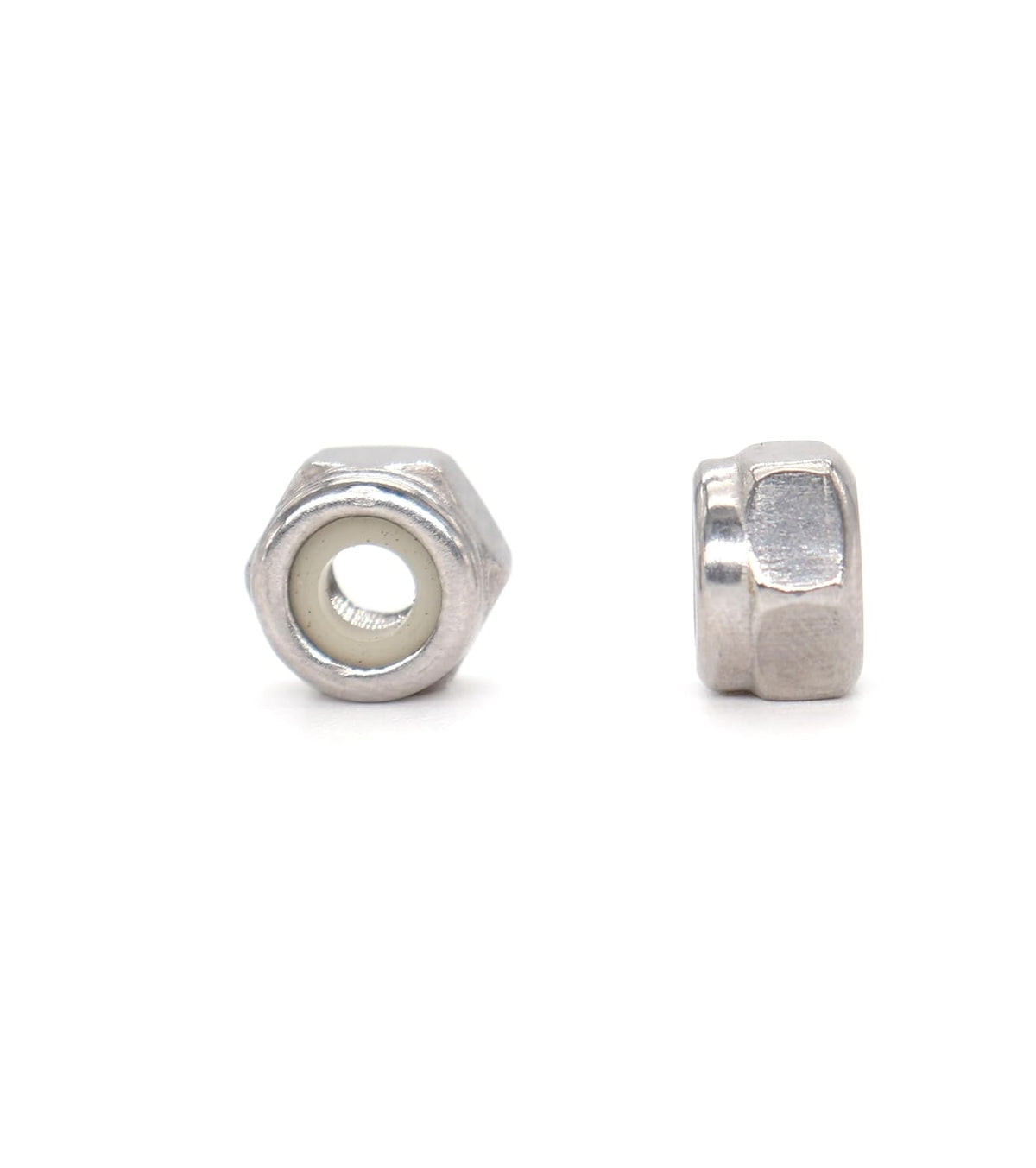 100pcs 10-32 Nylon Inserted Lock Nuts - 304 Stainless Steel, #10-32 Nylock Nuts for Furniture, Tools, Handle