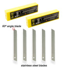 100Pcs 9mm Utility Knife Blades 60 Degree Snap Off Stainless Steel Blades,Vinyl Wrap Tools Art Knife Replacement