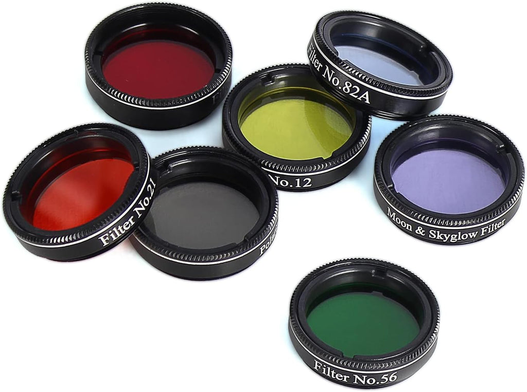 Telescope Accessory Kit - 1.25" Telescope Eyepiece and Filter Set with a Sturdy Carry Case - Five Plossl Eyepieces