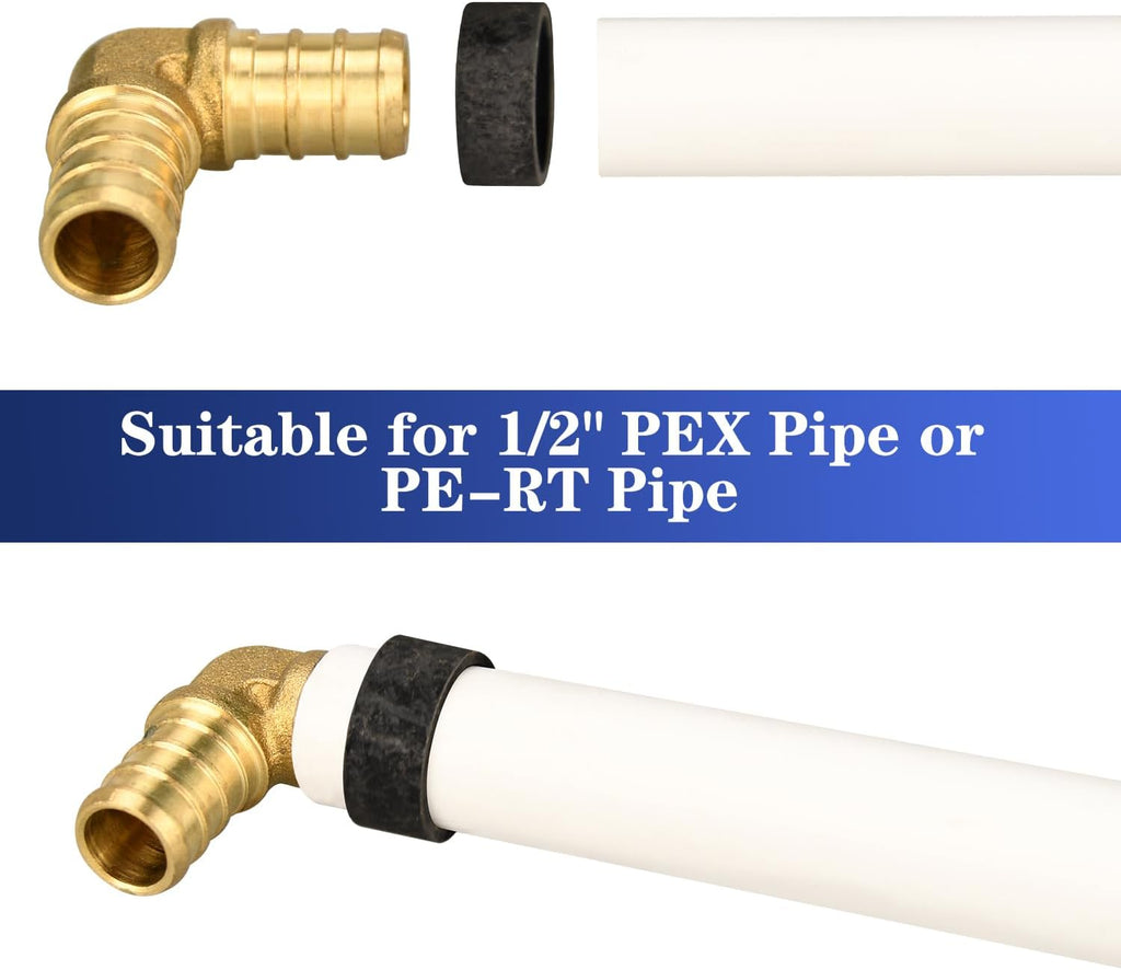 50 Pack 1/2" PEX Copper Crimp Rings