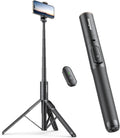 60" Phone Tripod - Selfie Stick, Lightweight All in One Phone Tripod Integrated with Wireless Remote Compatible with