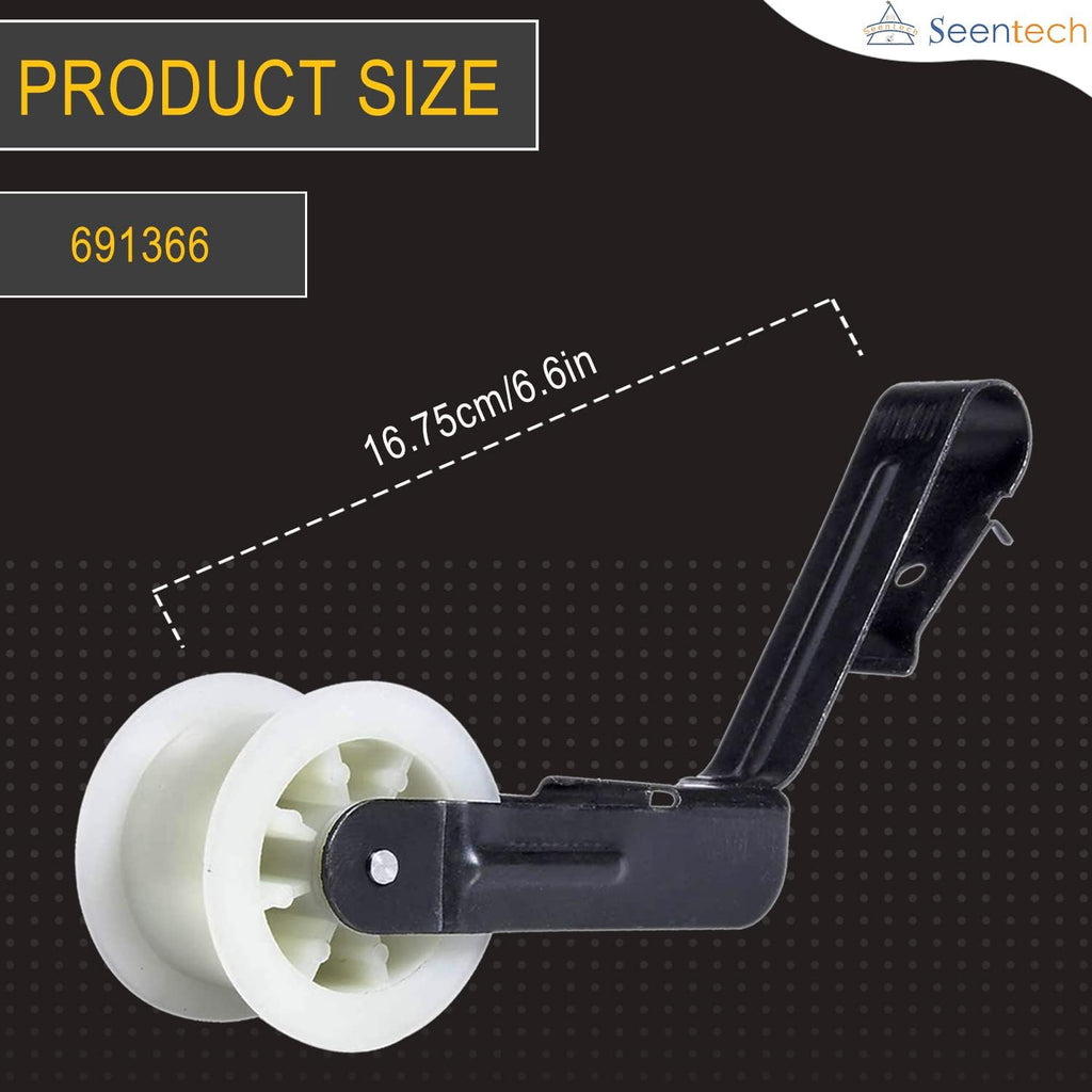 [2026 Upgraded] Seentech 691366 Idler Pulley - Exact fit Whirlpool Kenmore Sears Dryer - Replace W10612905 WP691366VP WP691366 AP6010582 239477 3394332 347034 347226 347277 4319391 688166 PS11743765