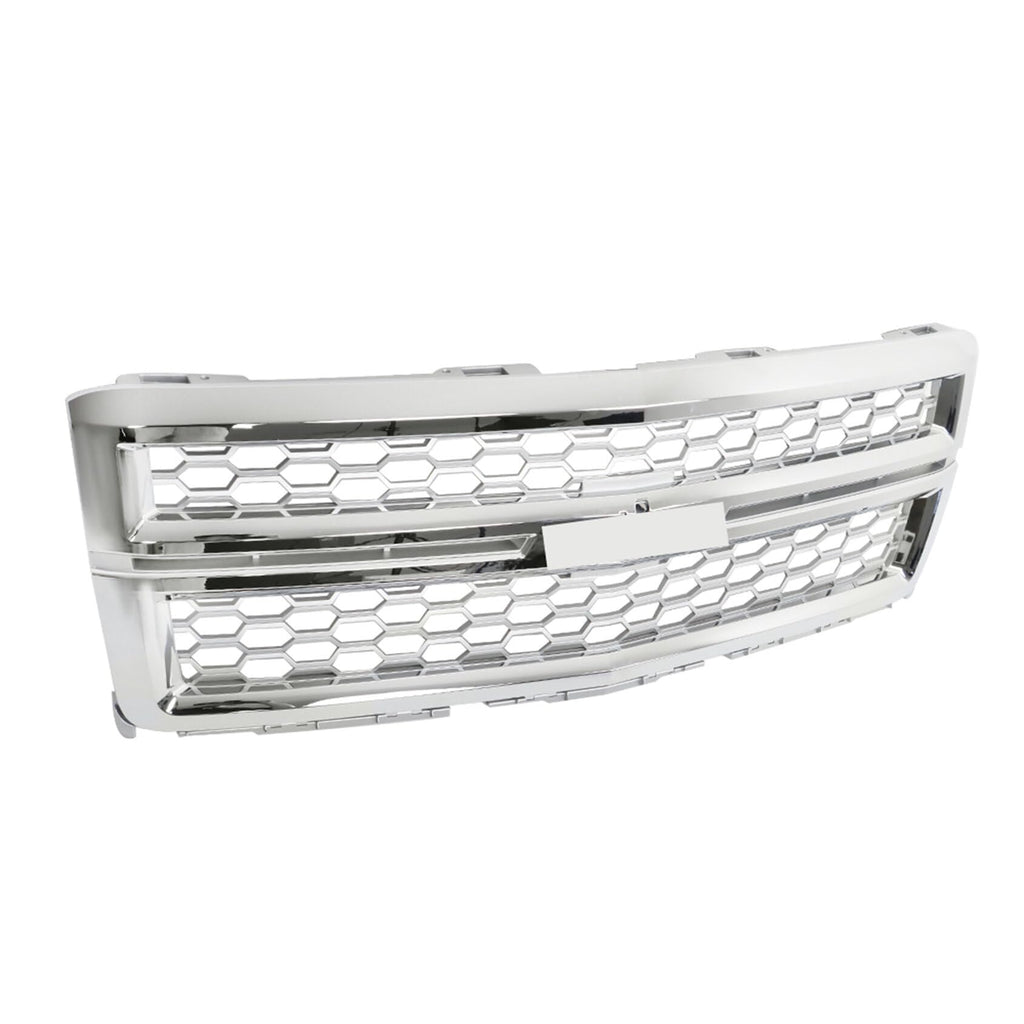 ANTUKO Chrome Front Upper Grille Assembly Replacement for S-ilverado 1500