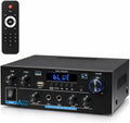 AK55 Stereo Amplifier Home Audio, Bluetooth 5.0 Max 600W Power Stereo Receivers 2.0 Channel Audio Amplifier for