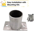 Post Anchors for Ground - Round Base Flange for Fence & Light Posts - Heavy-Duty Concrete Mounting Solution