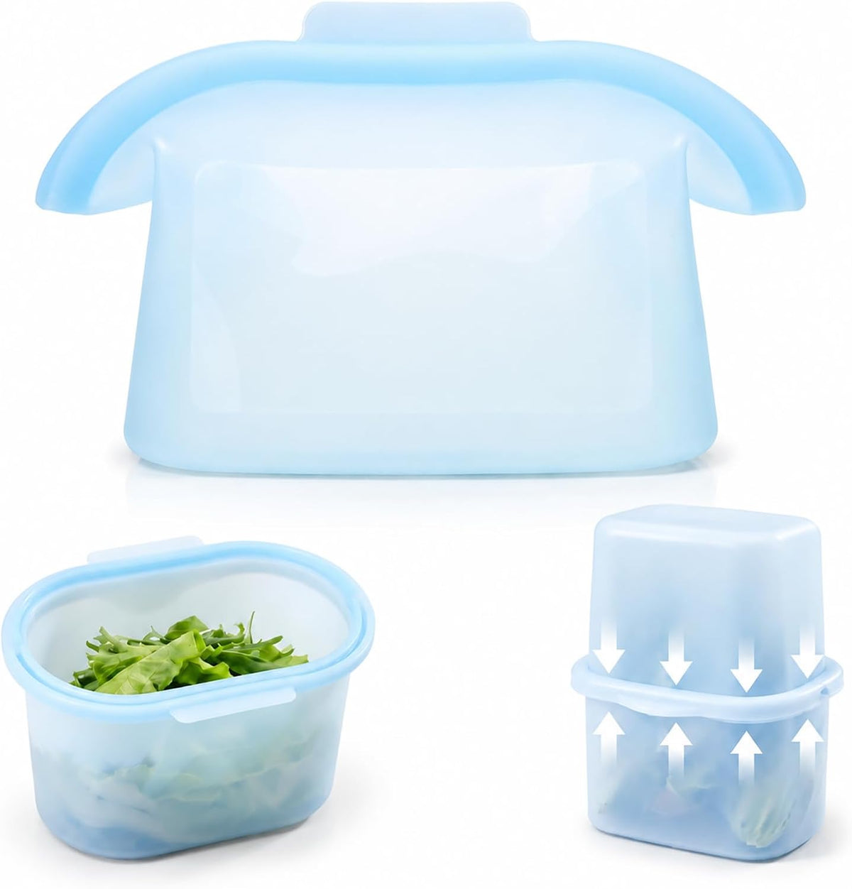 Silicone Food Storage Bags, Reusable, High-Temperature Resistant, Leak-Proof Upright Freezer Bags, Microwave and
