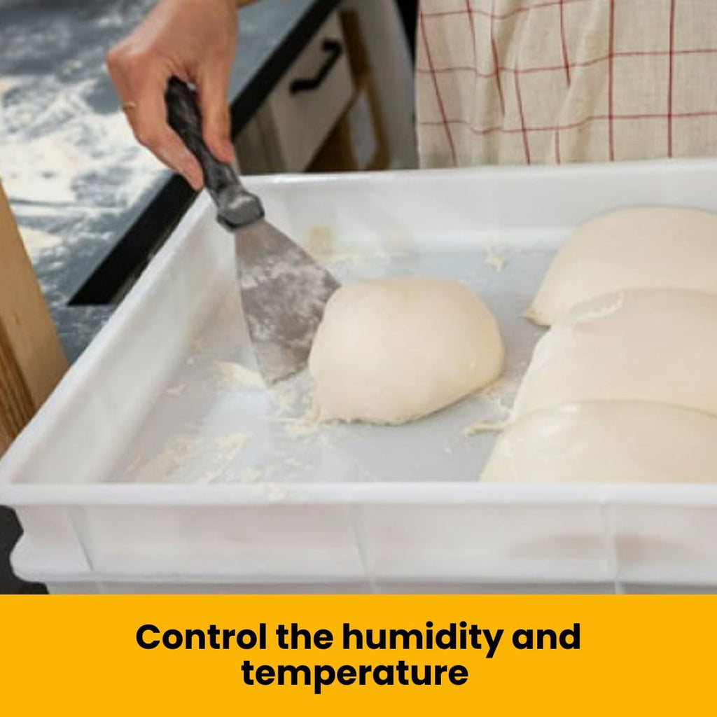 Commercial Dough Proofing Box Tray with Lid, White, 5 Pack