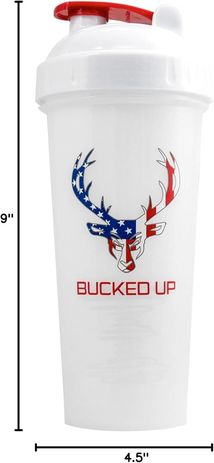 Perfect Shaker Bottle, 28oz, BPA-Free, Dishwasher Safe, Leak-Proof, Red White and Blue USA Flag Design