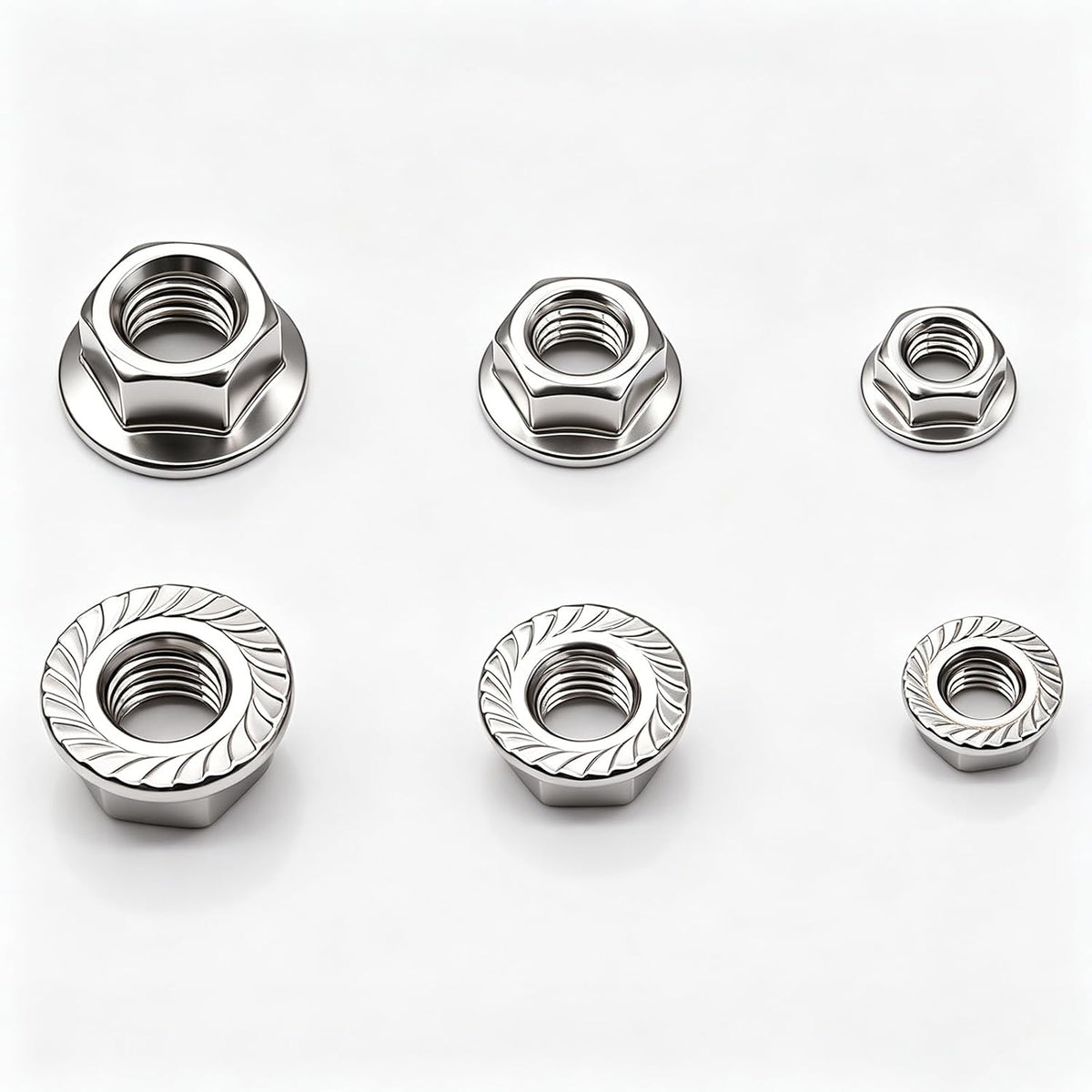 20PCS M10 x 1.5mm Thread 304 SS Hex Flange Nuts