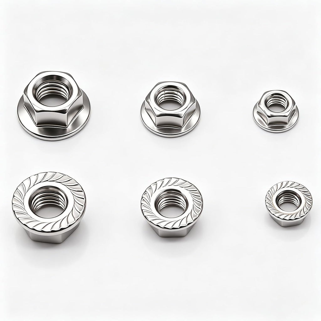 26PCS M6 x 1mm Thread 304 SS Hex Flange Nuts