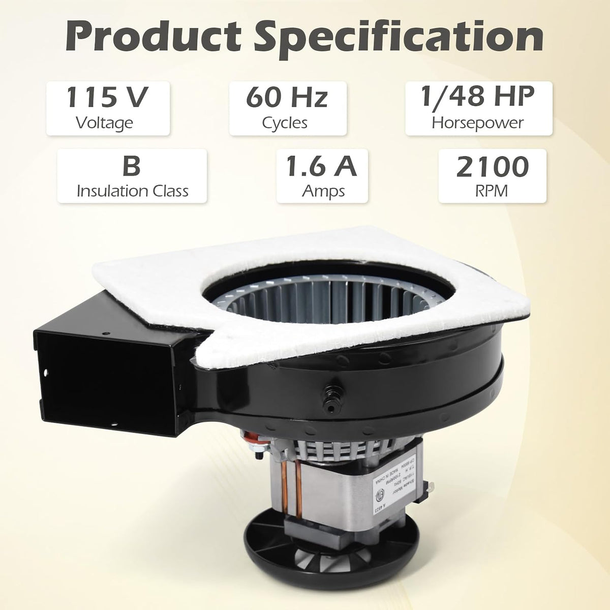 Draft Inducer Motor Replacement Compatible with Goodman B1859005S, B1859005, Jakel J238-112-11128, J238-112-11258 Furnace Exhaust Draft Blower Motor Assembly