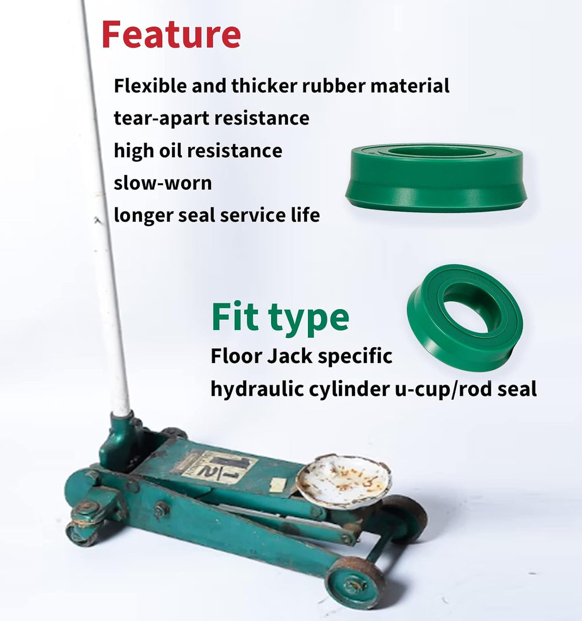 Main U-Cup Hydraulic Seal Fits for Sears 328 Series Floor Jacks Ram Piston