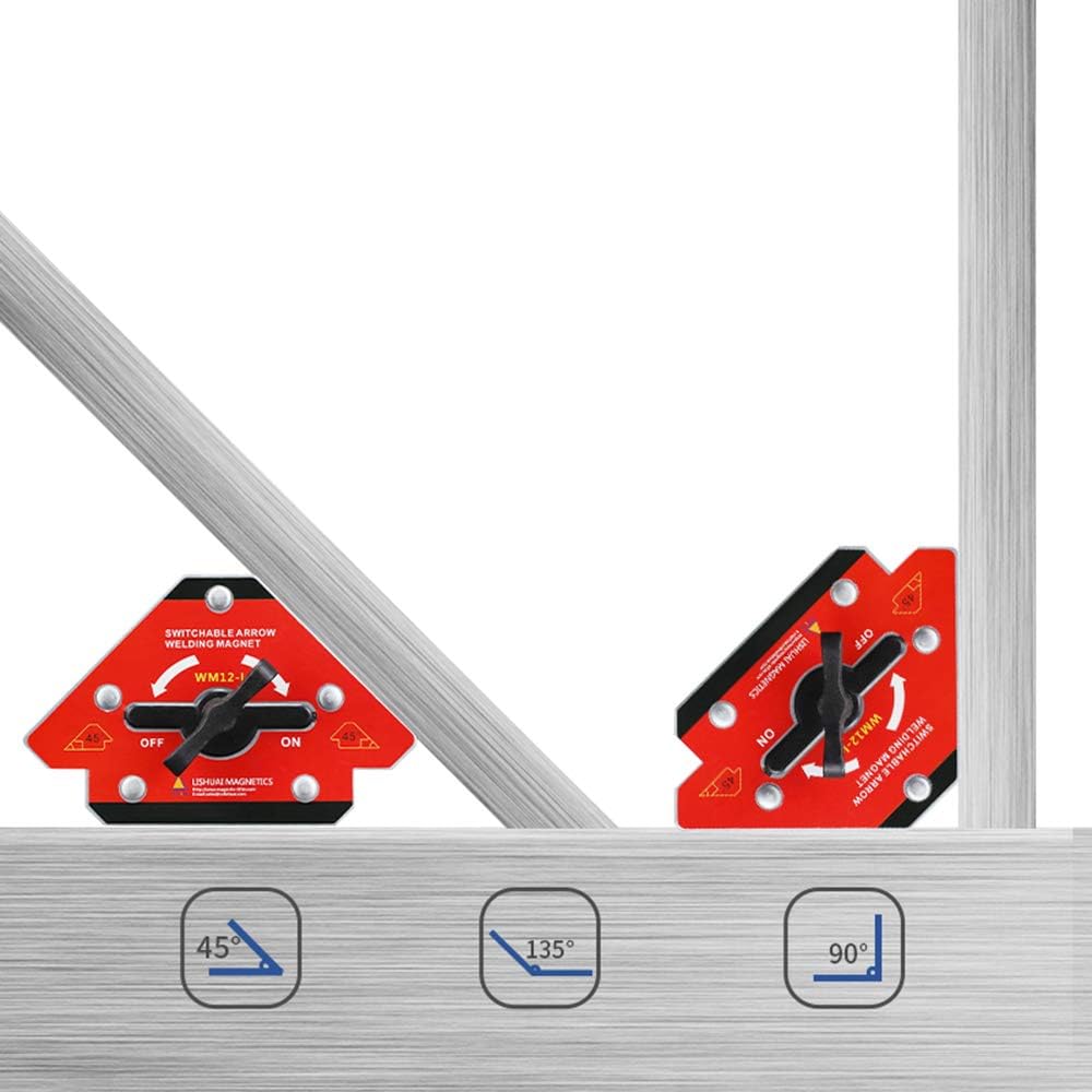 Unique Design On/Off Switch Strong Neodymium Arrow Welding Magnet/Magnetic Angle Welding Clamp 45 90 135 Degrees 55 LBS