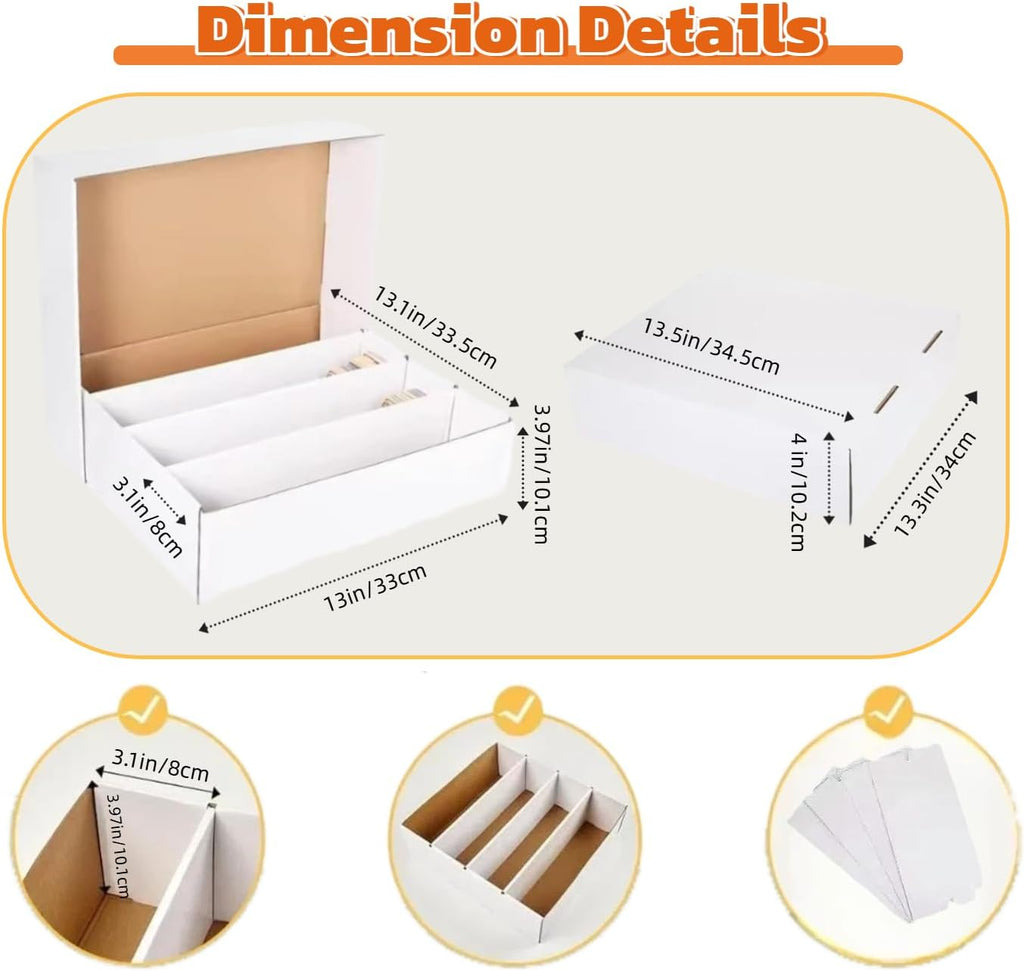 4 Set Sports Card Storage Boxes 3150 Count Bulk Card Trading Cards Collection Box Cardboard Card Storage Box for Card