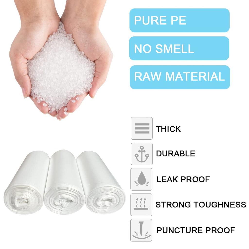 1.2 Gallon Small Trash Bags, 150 Count Clear Bags