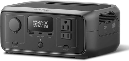 Portable Power Station RIVER 3, 245Wh LiFePO4 Battery Power Station, 1Hr Fast Charging, 300W/X-Boost 600W Solar