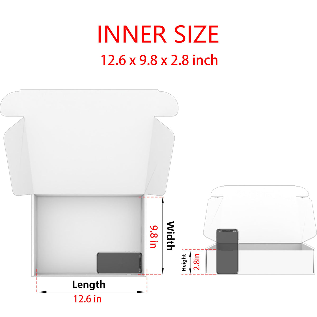 13x10x3 Shipping Boxes (20pcs) White Mailer Corrugated Cardboard Box