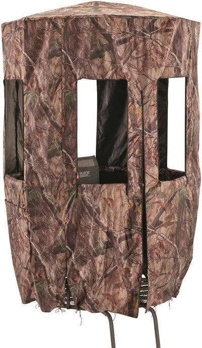 Full Blind Enclosure for 20 ft Tripod Hunting Stand - Camo Deer Stand Cover with Roof and 8 Zippered Windows
