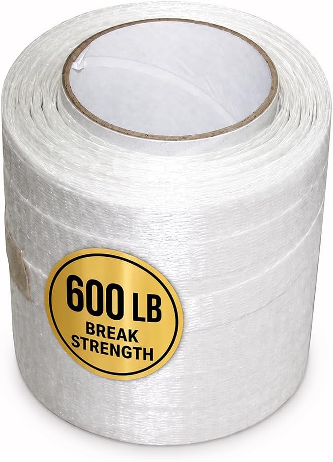 DS-50015 1/2" x 1500' Woven Cord Strapping, White